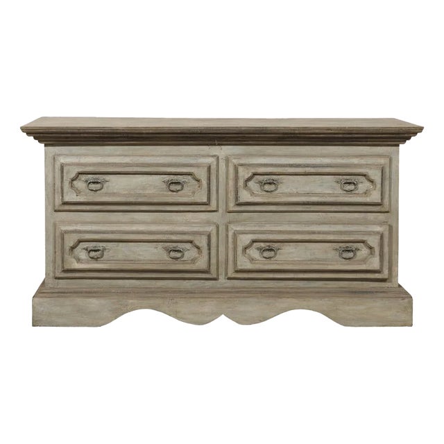 Large Painted Chest of Four Drawers For Sale