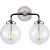 Bistro Double Light Curved Sconce in Polished Nickel and Black with Clear Glass Designer: Ian K. Fowler Height: 10.75"...