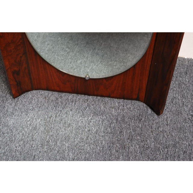 Brown Vintage Italian Modern Rosewood Wall Mirror Designed by Donati for Stil Glass For Sale - Image 8 of 12