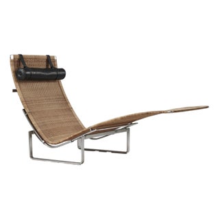 Pk 24 Chaise Lounge by Poul Kjærholm for Fritz Hansen in Wicker For Sale