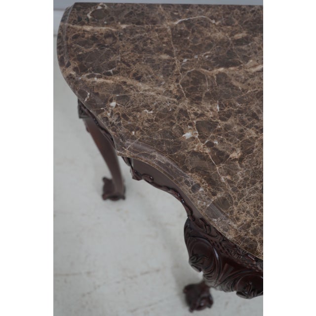 Henkel Harris Claw Foot Mahogany Marble Top Console Table For Sale - Image 9 of 15