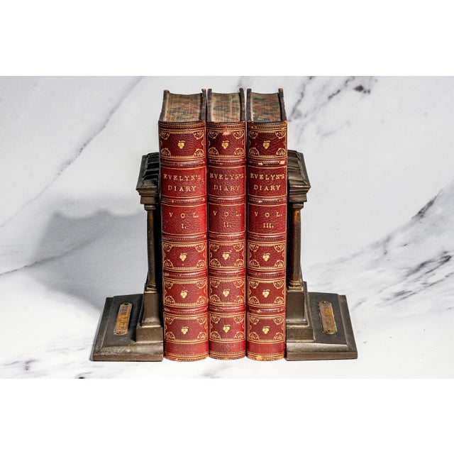 Grand Tour Stately Antique Cast Iron Bradley & Hubbard Temple of Saturn Architectural Roman Forum Grand Tour Style Bookends Home Decor For Sale - Image 3 of 13