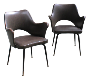 Dove Grey Armchairs, 1960s, Set of 2