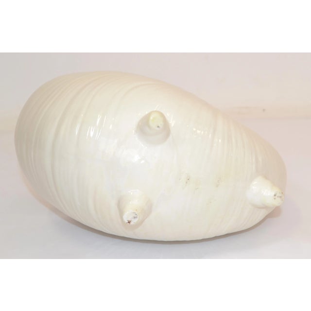 1980 Japanese Fitz and Floyd Style Hand Crafted Beige Ceramic Nautilus Seashell Sculpture For Sale - Image 10 of 13