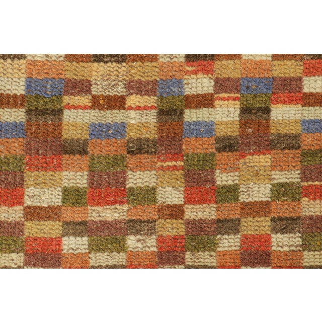 Beige Vintage Zeki Müren Rug With Polychromatic Geometric Patterns, From Rug & Kilim For Sale - Image 8 of 8
