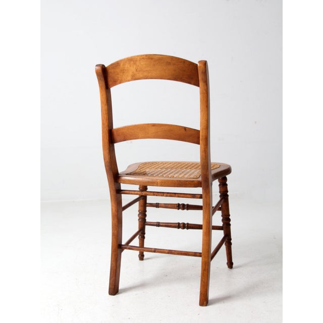 Vintage Cane Seat Chair For Sale - Image 6 of 9