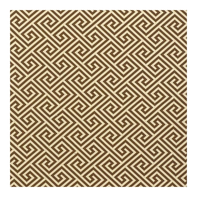 Sample - Schumacher St. Tropez Indoor & Outdoor Fabric in Teak For Sale