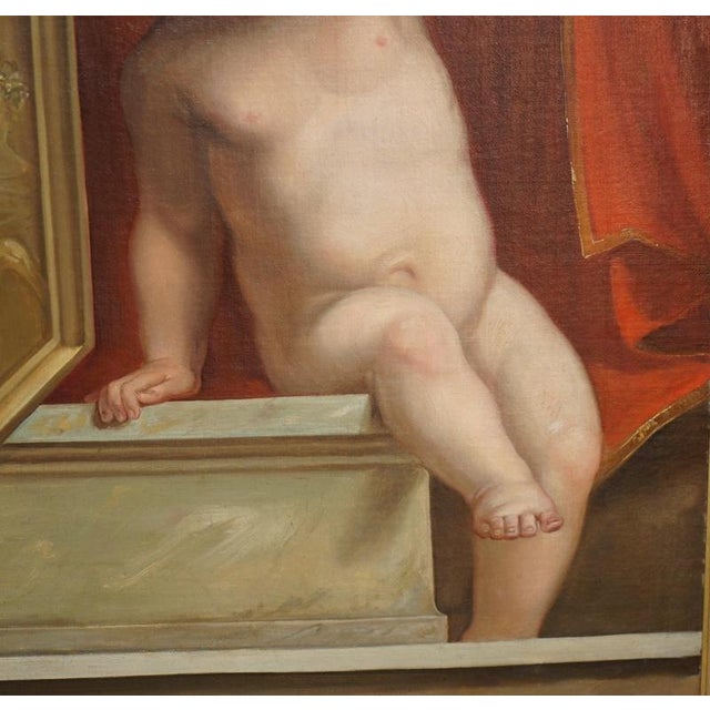 Classical Putti Revealing the Chariot of Apol, 1860, Oil Painting For Sale - Image 7 of 18