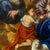 18th Century Unknown, Depicting the Holy Family with St. John offering a fruit to Baby Jesus, 1700, Onyx For Sale - Image 5 of 12
