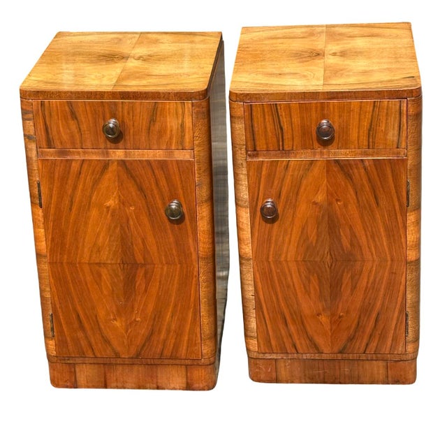 Wood Art Deco Bedside Cabinets, 1930s, Set of 2 For Sale - Image 7 of 9