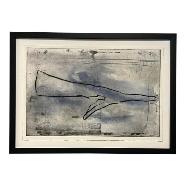 Curt Asker (1930-2015), Abstract Etching, 2/3, Eye Catching, Uniquely Embellished, Signed For Sale