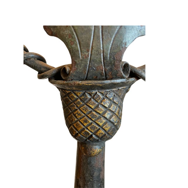 Late 20th Century Grand Andirons, With Gold Leaf Details For Sale In New York - Image 6 of 12