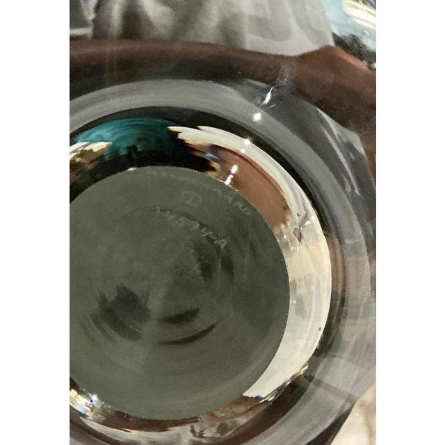Vintage Per Lutkin for Holmegaard Signed Clear Glass Dish Bowl For Sale In West Palm - Image 6 of 12
