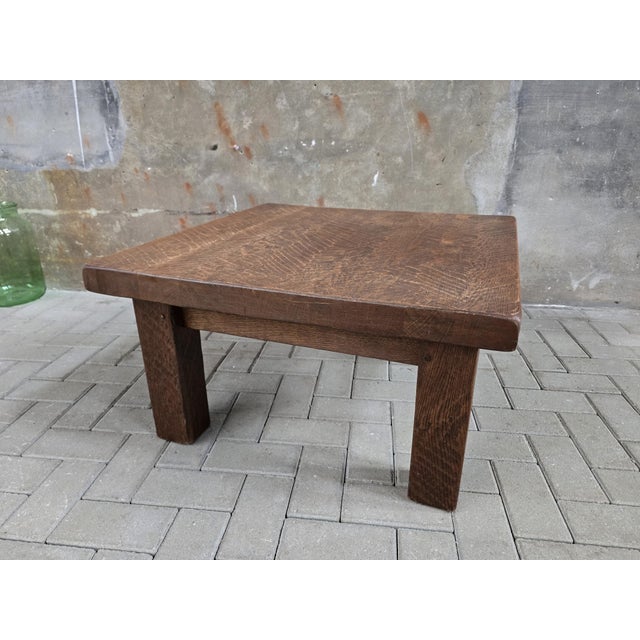 Large Mid-Century Modern Square Oak Coffee Table, 1970s For Sale - Image 10 of 13