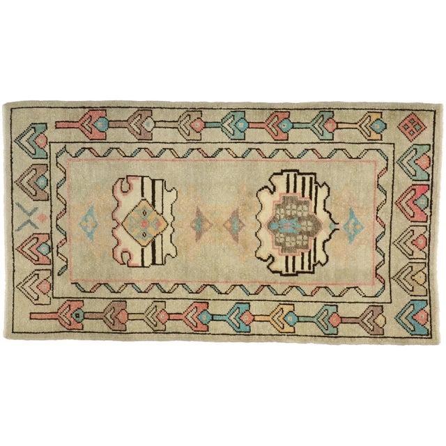 Vintage Turkish Oushak Rug - 03'01 X 05'06 For Sale - Image 10 of 11