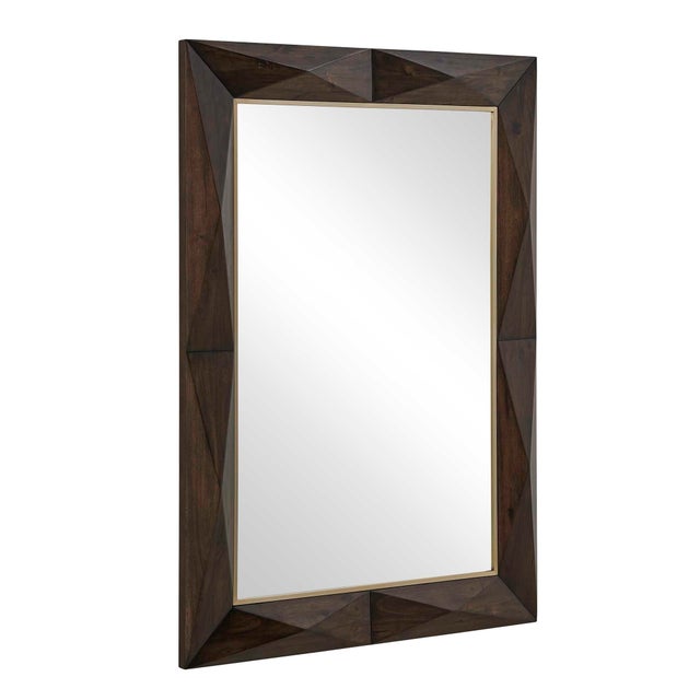 Kenneth Ludwig Chicago Diamond In The Rough Wood Mirror For Sale - Image 4 of 6