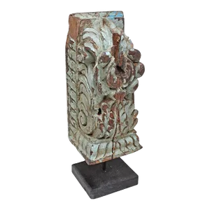 Early 20th Century Original Hand-Carved South Asian Architectural Bracket Fragment for Display