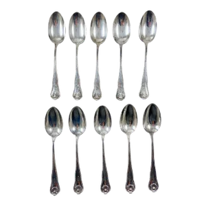 Estate Newport Shell Pattern Sterling Silver Teaspoons, a Set of 10