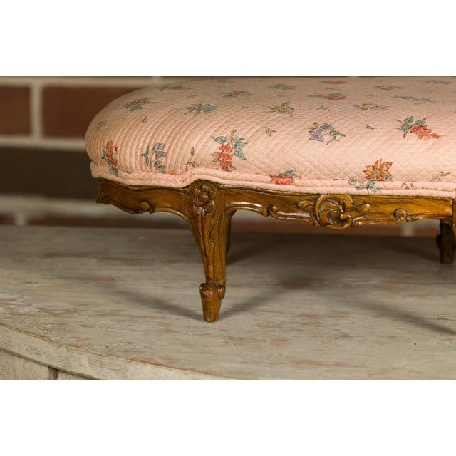 19th Century French Louis XV Style Footstool with Six Carved Cabriole Legs For Sale - Image 12 of 12