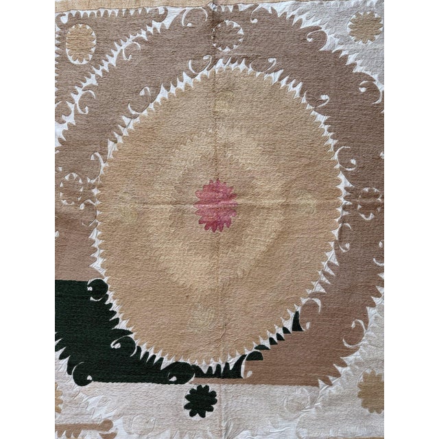 Hand-Embroidered Vintage Suzani from Uzbekistan, circa 1960s era. Dimension; 54'' x 61'' inches / 138 x 155 cm / 4'6'' x...