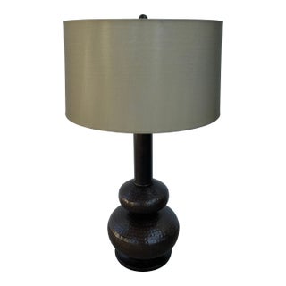 Currey & Co Hammered Gourd Bronze Lamp For Sale
