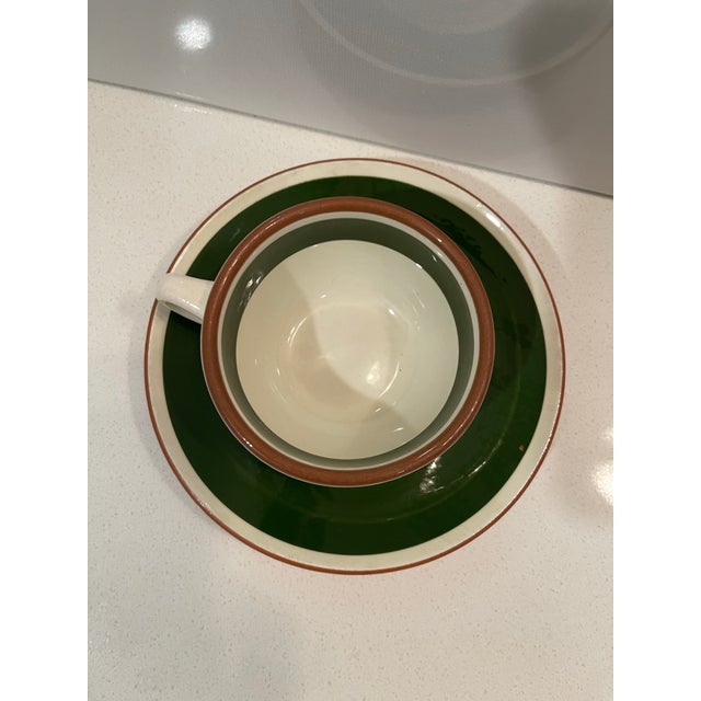 Mid-Century Modern Mid-20th Century Stangl Pink Thistle Tea Cup & Saucer Set For Sale - Image 3 of 12