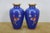 Early 20th Century Pair of Chinese Cloisonne Cobalt Blue Floral Peonies Butterfly Vases Urns 7" For Sale - Image 4 of 13