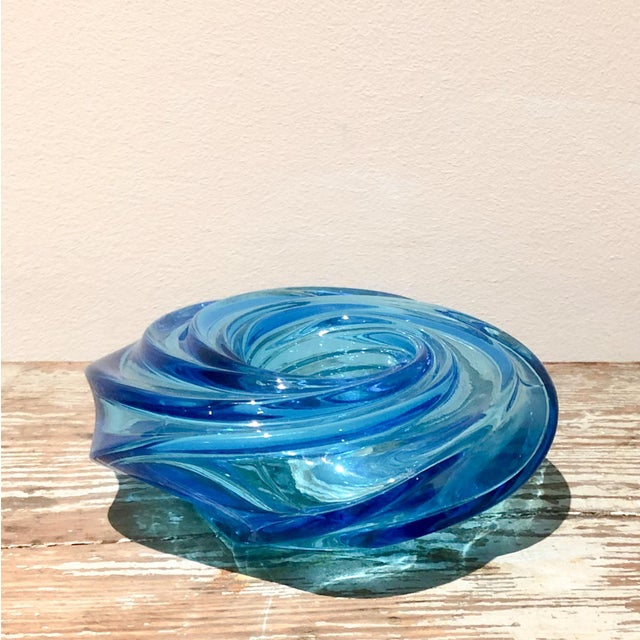 Italian Murano Glass Blue Swirl Votive Chairish