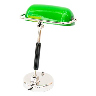 Bauhaus Nickel-Plated Swiveling Banker's Table Lamp, Germany, 1920s For Sale