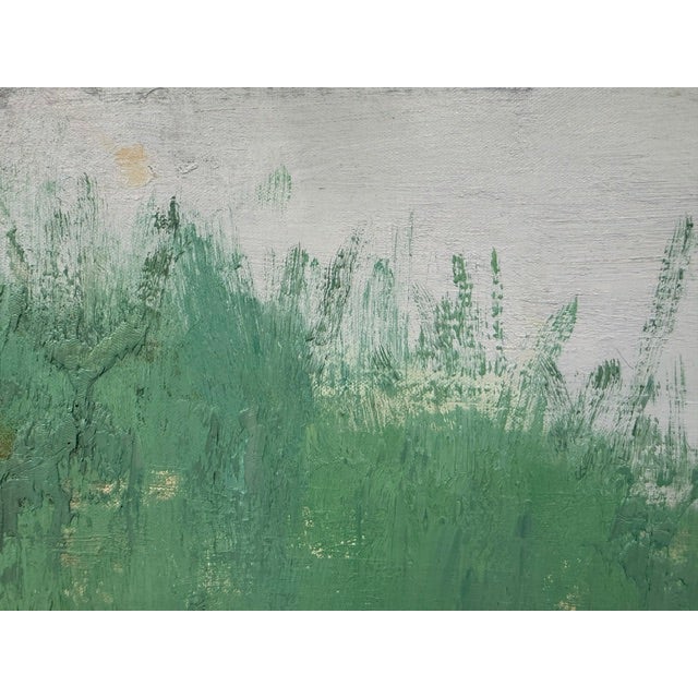 Moody Coastal Wetland & River Canvas - Original Gray & Sage Acrylic Art For Sale - Image 9 of 10