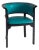 Black Armchair with Turquoise Leather by Marcel Kammerer for Thonet, 1980s For Sale