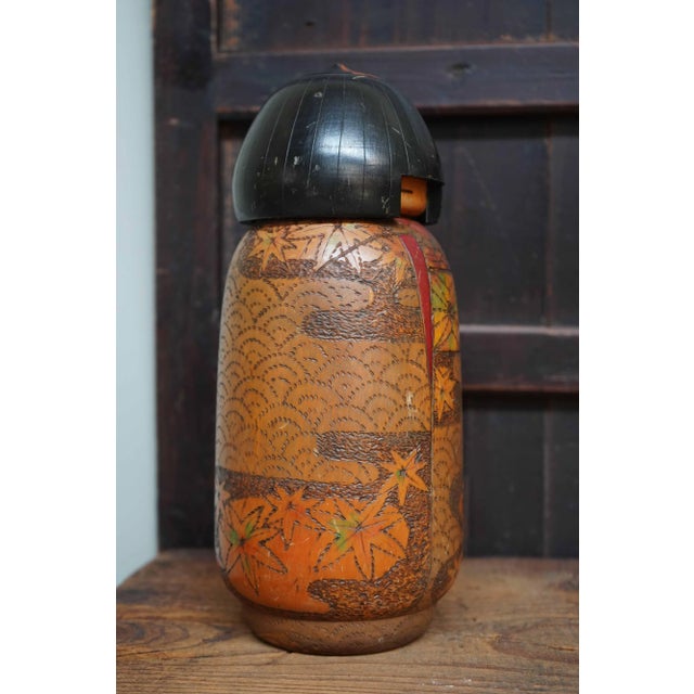 Brown Vintage Sosaku Kokeshi by Inosuke Kobayashi, Japan, 1960s For Sale - Image 8 of 10
