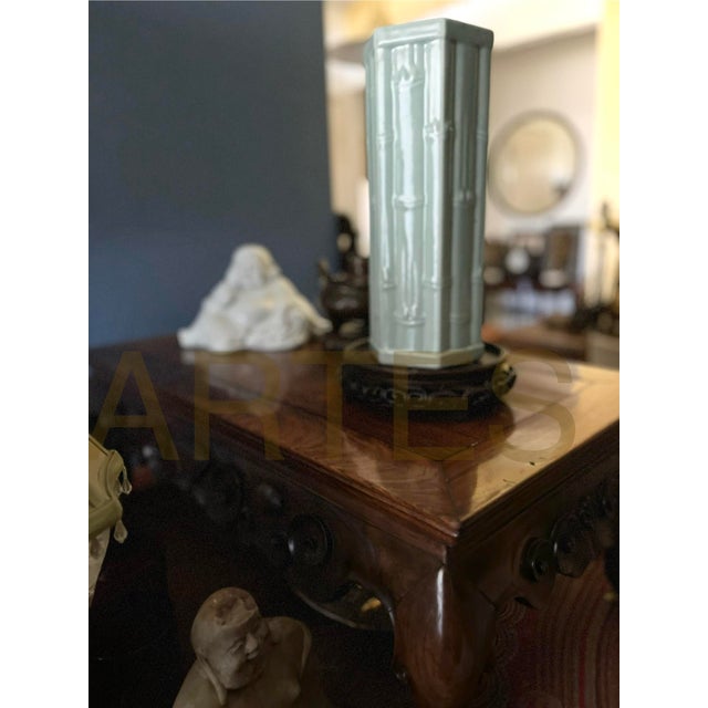Celadon Vintage Japanese Celadon Vase For Sale - Image 8 of 8