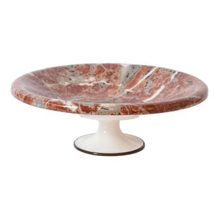Neoclassical Faux Marble Plate on Pedestal, 1960s For Sale