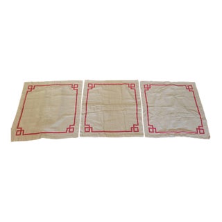 Ralph Lauren French Knot Border Euro Shams- Set of 3 For Sale