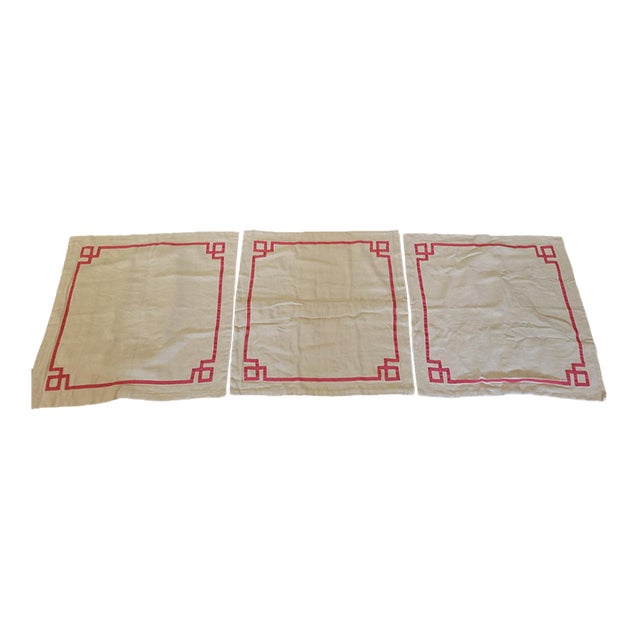 Ralph Lauren French Knot Border Euro Shams- Set of 3 For Sale