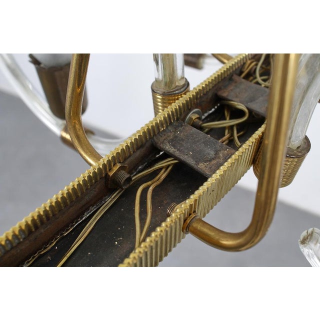 Mid-Century Murano Glass and Brass Chandelier from Barovier & Toso, Italy, 1940s For Sale - Image 13 of 18