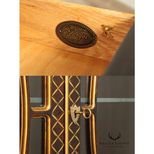 Karges Chinoiserie Decorated Breakfront China Display Cabinet For Sale - Image 10 of 12