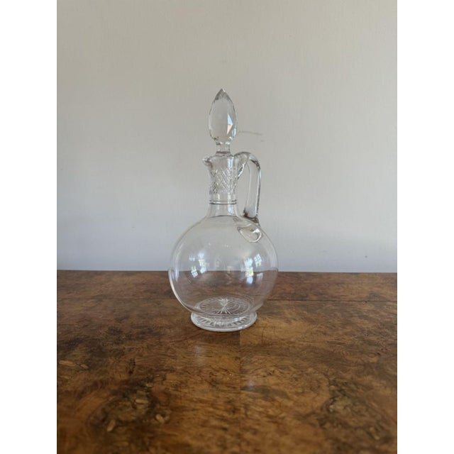 Antique Edwardian Glass Ewer, 1900s For Sale - Image 3 of 5