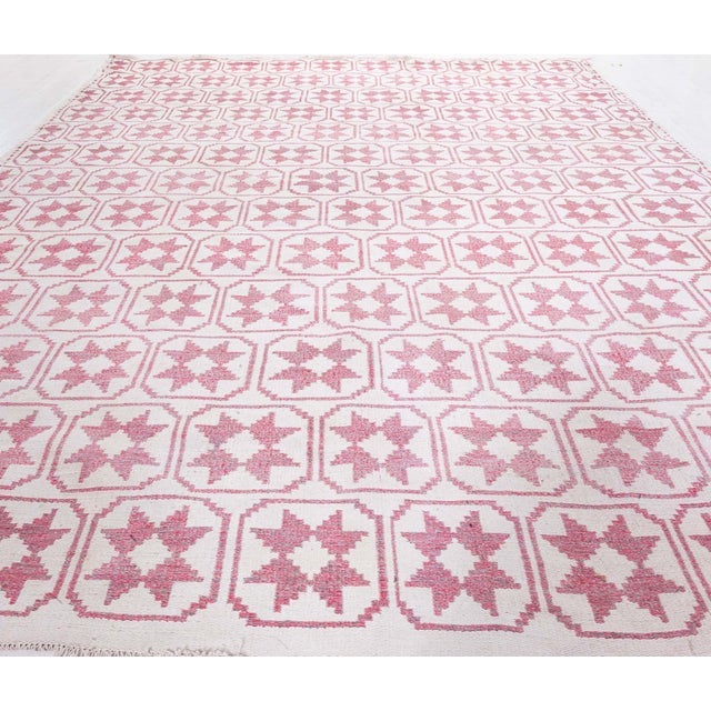 Textile Indian Cotton Agra Rug For Sale - Image 7 of 8