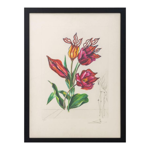 Salvador Dali "Tulip (Lips)" Etching, 1972 For Sale