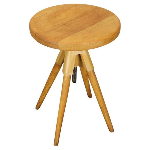 Mid-Century Modern Adjustable Atelier Stool, Czechoslovakia, 1960s For Sale - Image 9 of 9