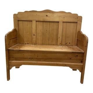 Late 20th Century Pine Storage Bench For Sale