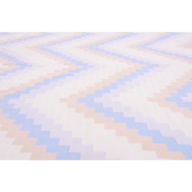 Late 20th Century Vintage Indian Dhurrie Rug, 10'00 X 14'00 For Sale - Image 5 of 10