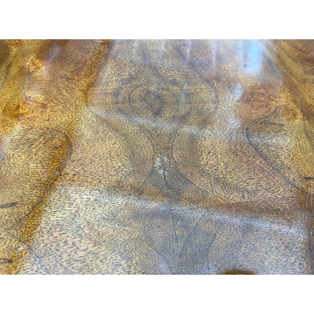 Drexel Heritage Kidney Shaped Burled Wood Executive Desk For Sale - Image 9 of 12