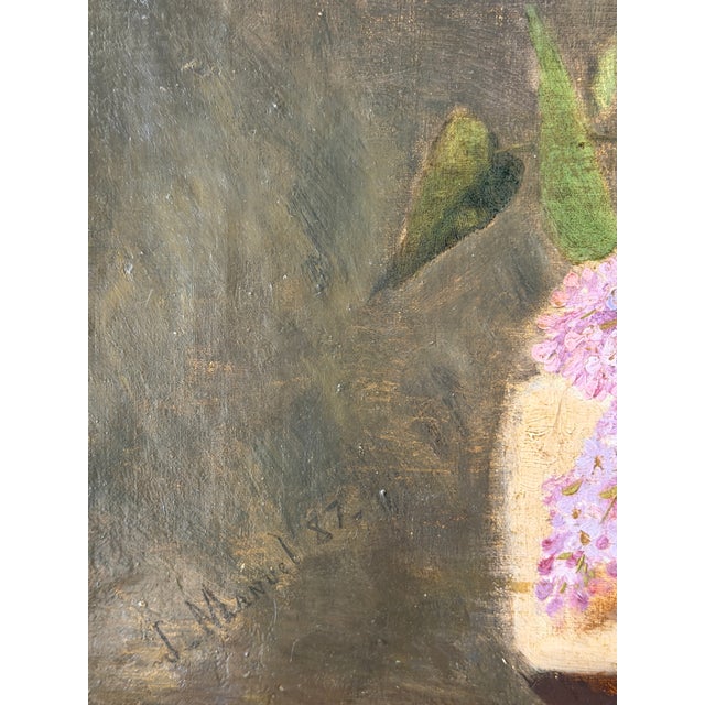J. Manuel, Still Life with Hat 87, 1800s, Oil Painting on Canvas, in Flawless conditions. Designed before 1890