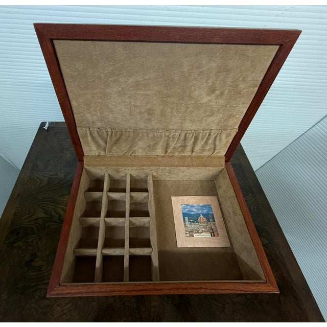 Wood Agresti Luxury Burl Wood Jewelry Box For Sale - Image 7 of 12