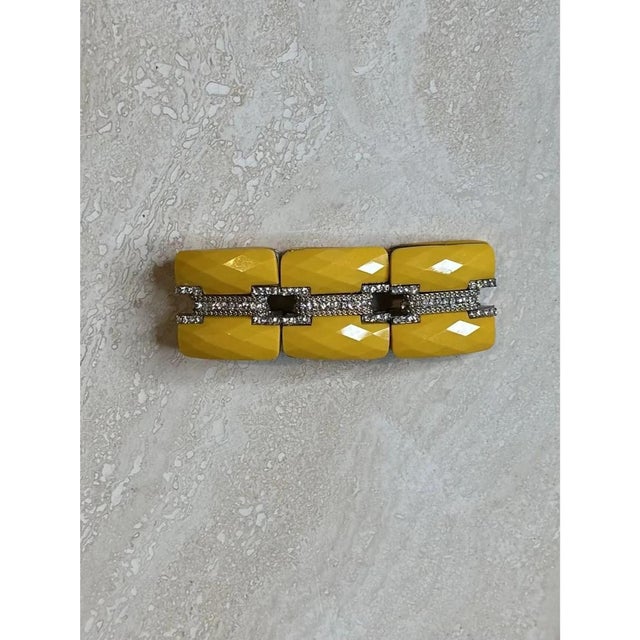 Vintage Yellow Stretch Regency Bracelet For Sale - Image 9 of 12