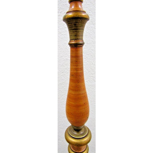 Vintage Parcel-Gilt Wood Candlestick Floor Lamp With Acanthus Leaf Accent Italy For Sale In Miami - Image 6 of 16