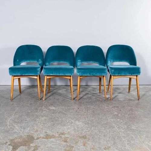 Velvet Dining Chair, 1960s For Sale - Image 11 of 12